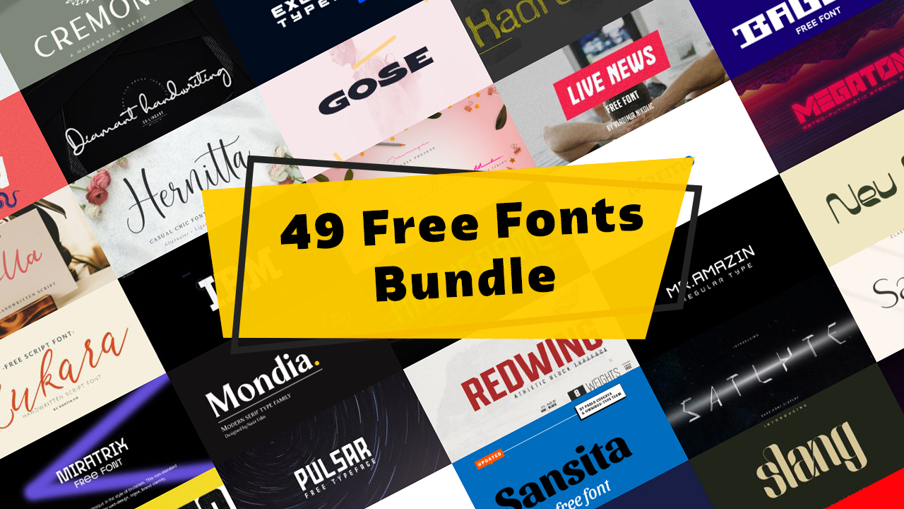 +49 Free Fonts Bundle - collections-fonts