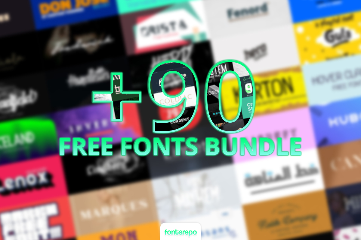 90 Free Fonts Bundle - collections-fonts