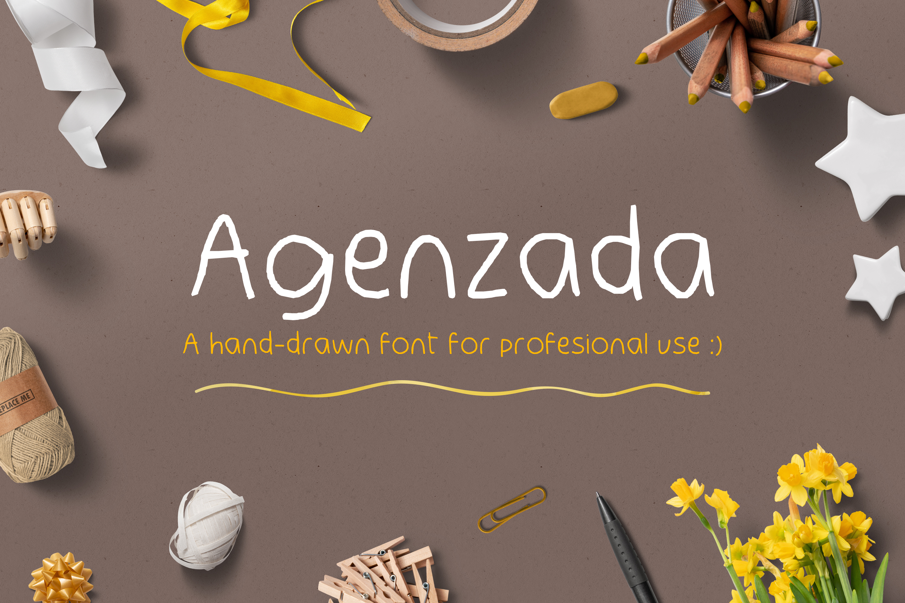 Agenzada Hand-Drawn Free Font - script