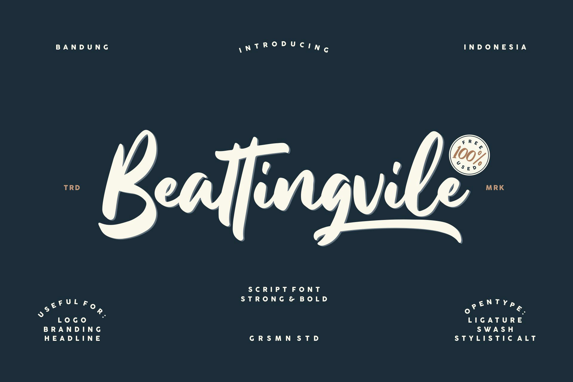 Beattingvile Free Font - script