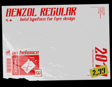 Benzol Regular Free Font - decorative-display