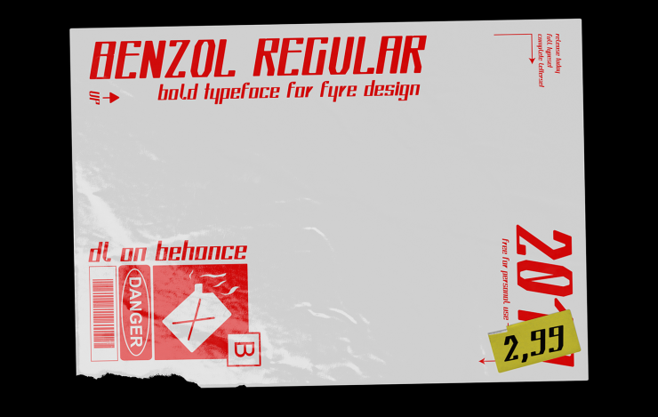 Benzol Regular Free Font - decorative-display