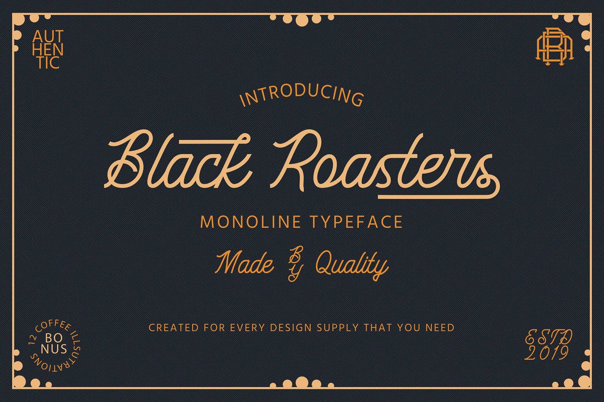Black Roasters Free Font - script