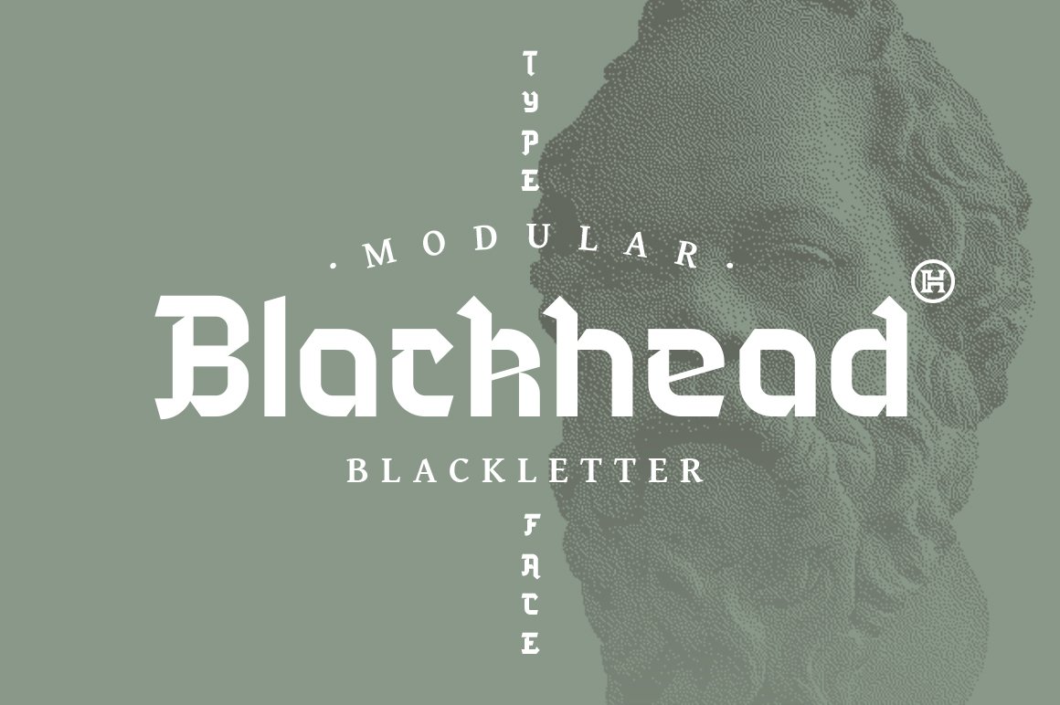 Blackhead Free Font - blackletter