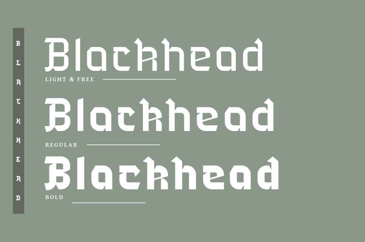 Blackhead Free Font - blackletter