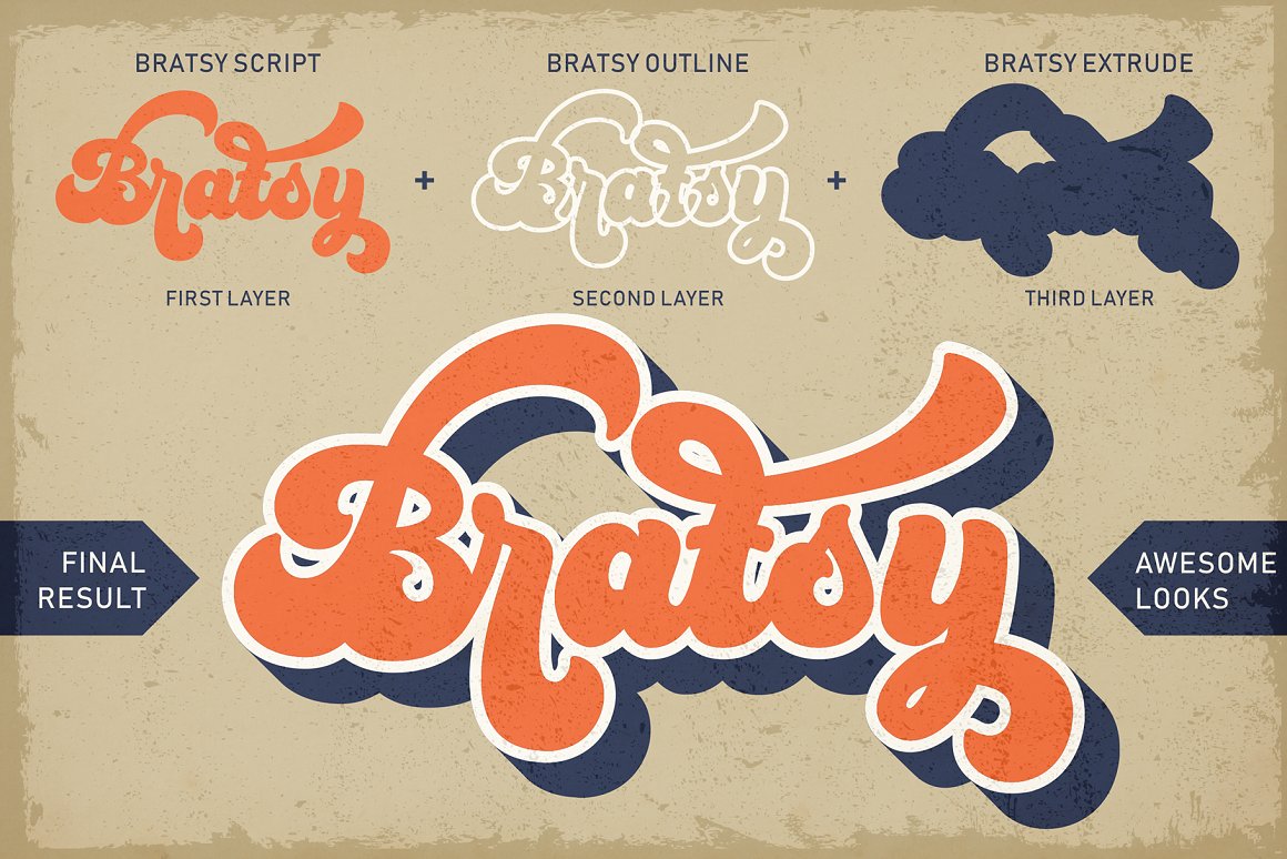 Bratsy Free Font - script