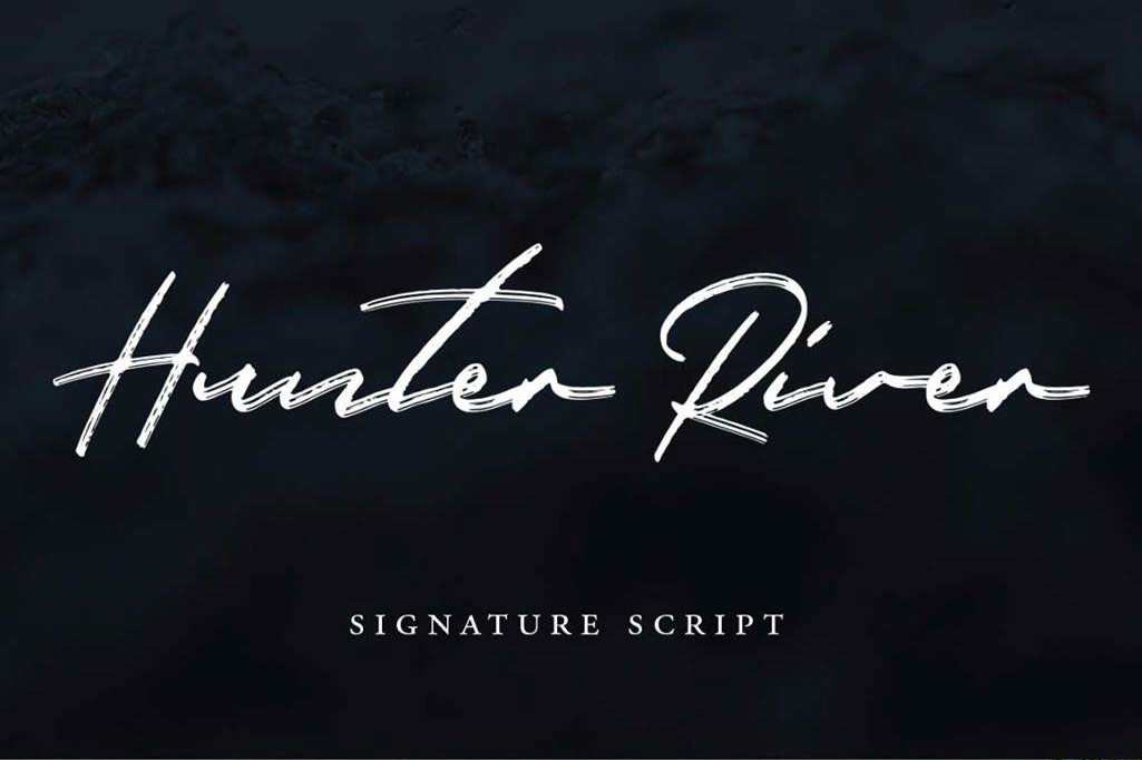 Hunter River Free Signature Font - script