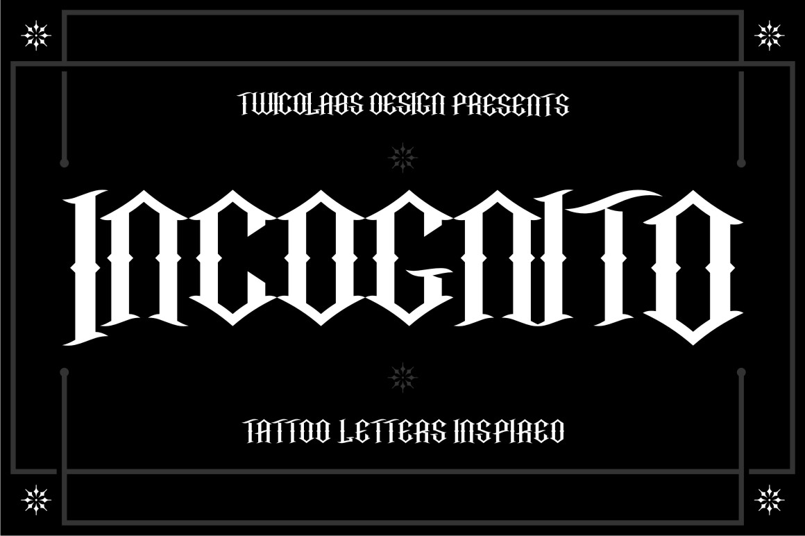 Incognito Free Font - blackletter