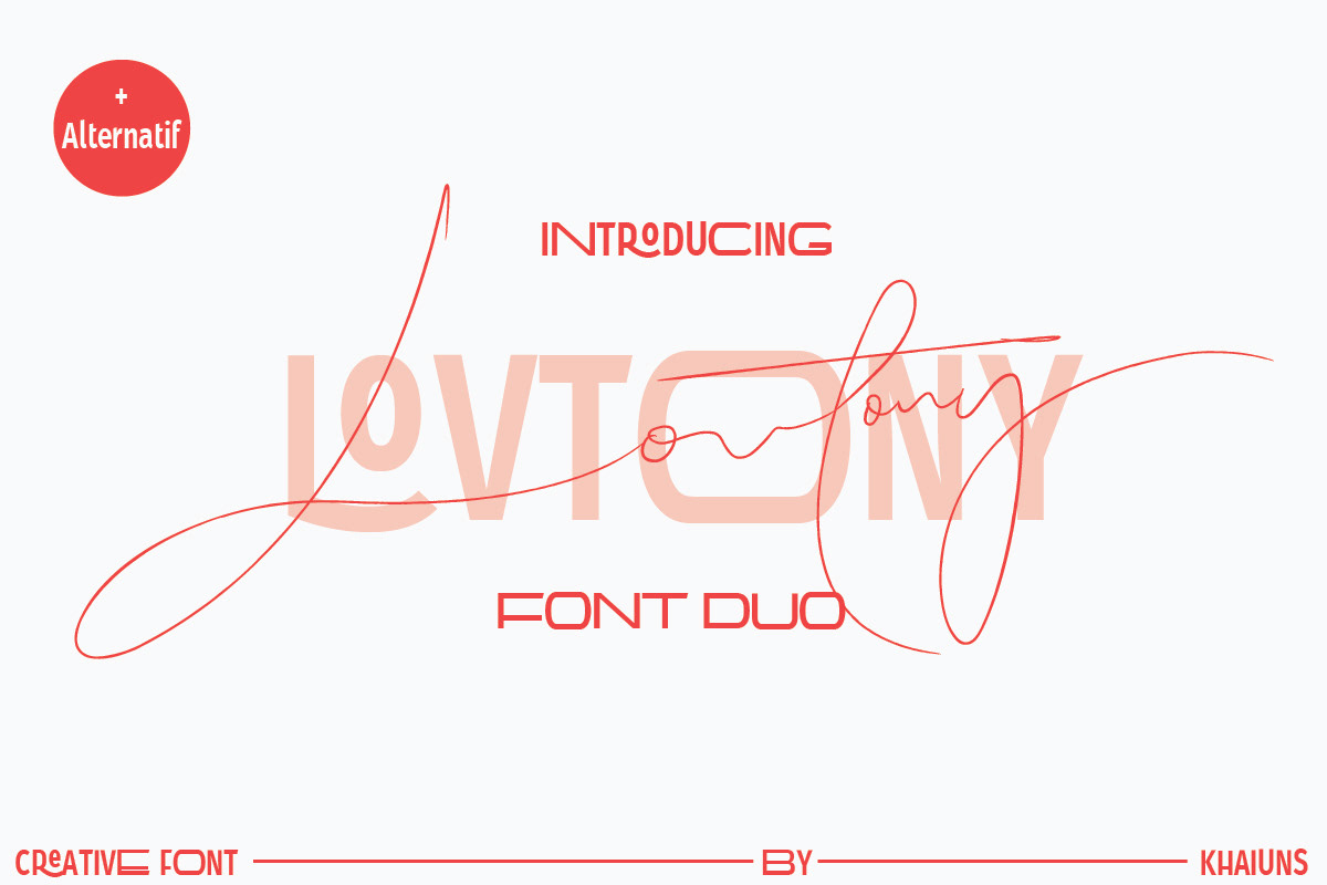 LOVTONY DUO Free Font - script, decorative-display