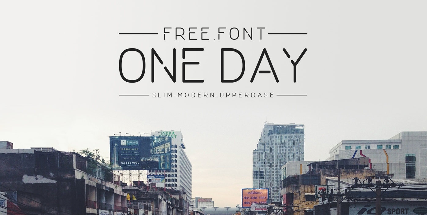 ONE DAY Free Font - sans-serif