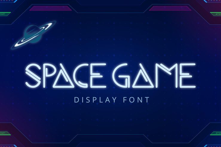 Space Game Free Font - decorative-display