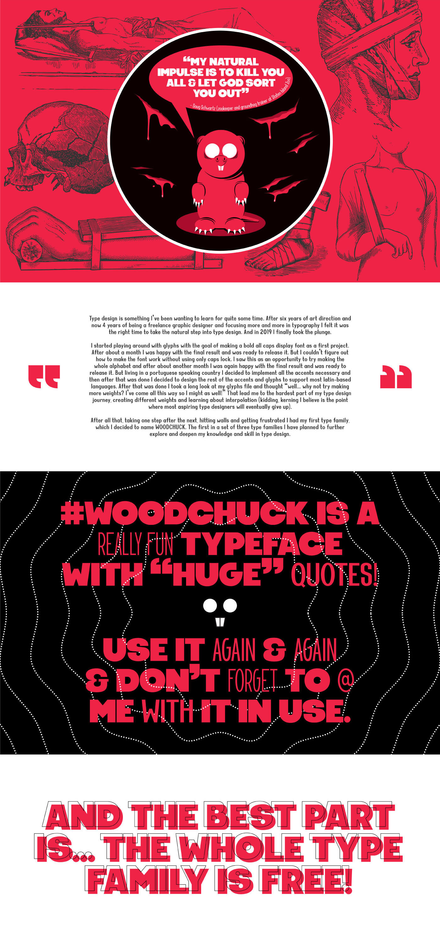 WOODCHUCK Free Font - sans-serif