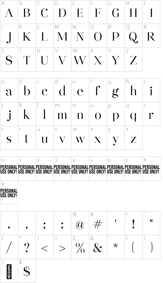 character map