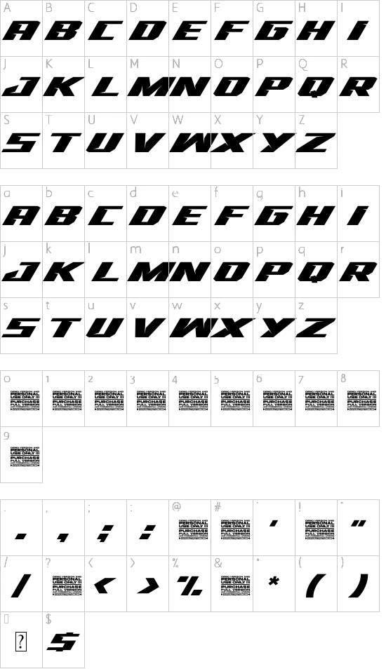 character map