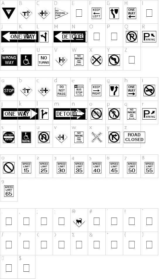 character map