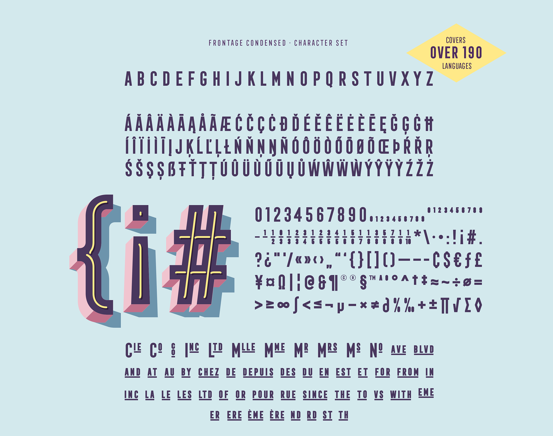 Frontage Condensed Outline Typeface - sans-serif