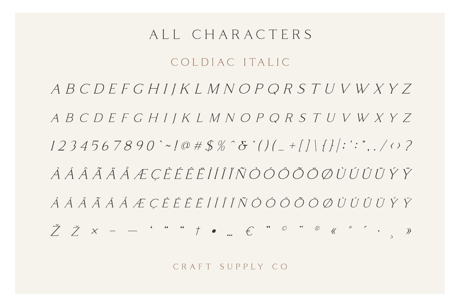 Coldiac Free Font - serif