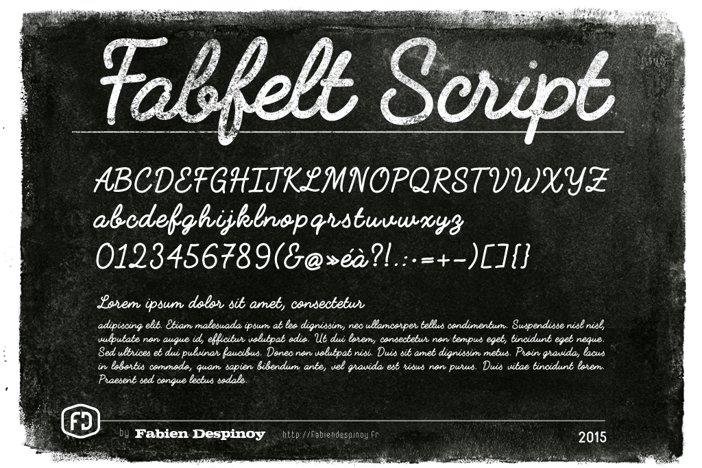 Fabfelt Free font - script