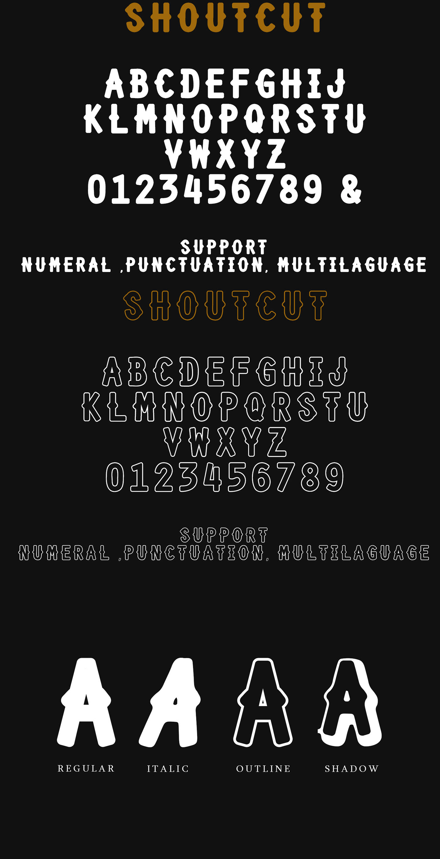 Shourtcut Free Font - decorative-display